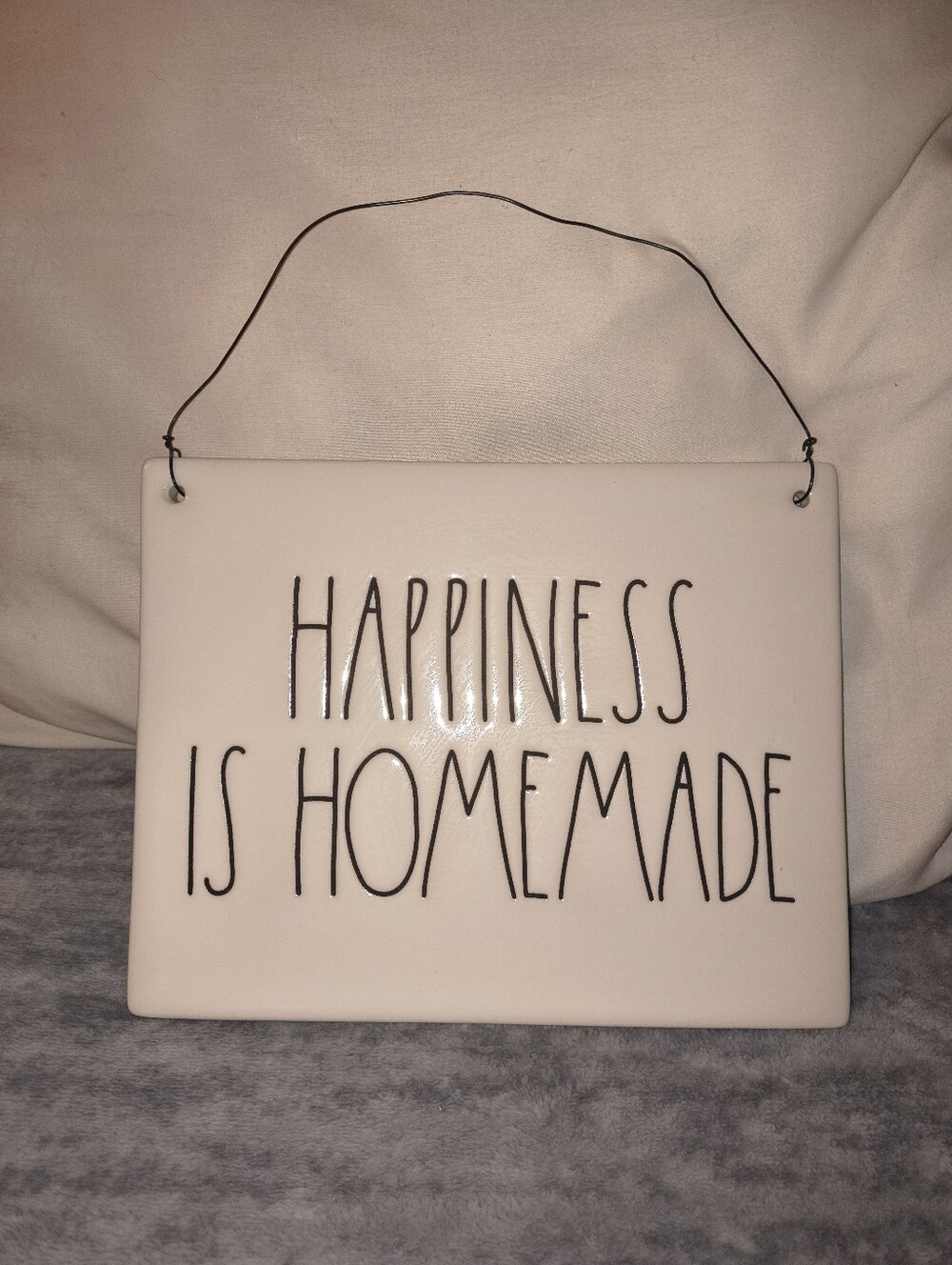 Rae Dunn Happiness Is Homemade Ceramic Wall Plaque - White